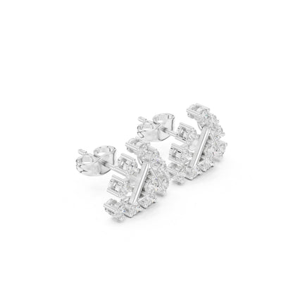 Mixed Shape Lab Grown Diamond Climber Earrings