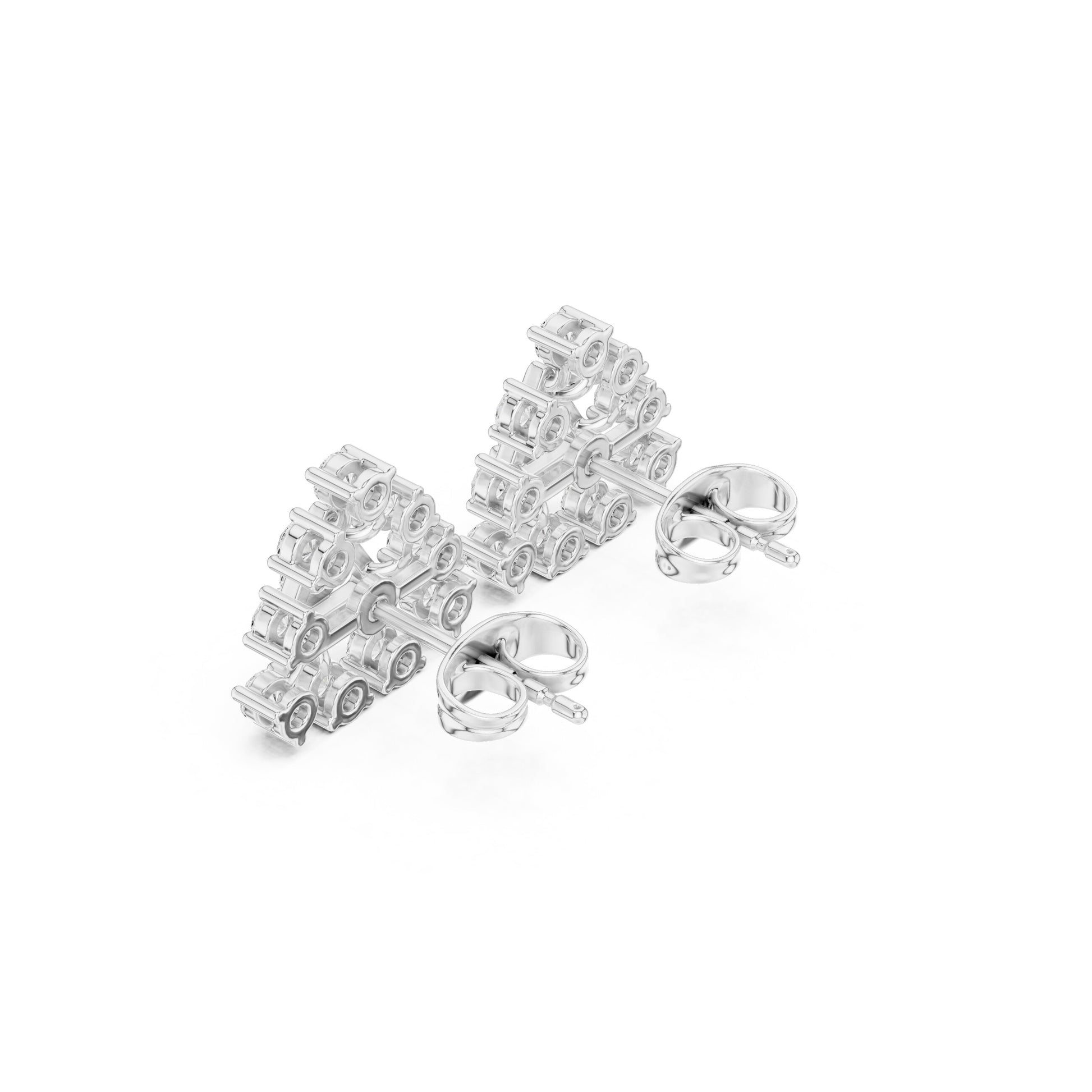 Mixed Shape Lab Grown Diamond Climber Earrings