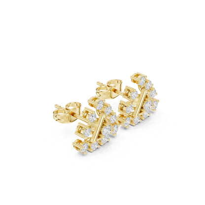 Mixed Shape Lab Grown Diamond Climber Earrings