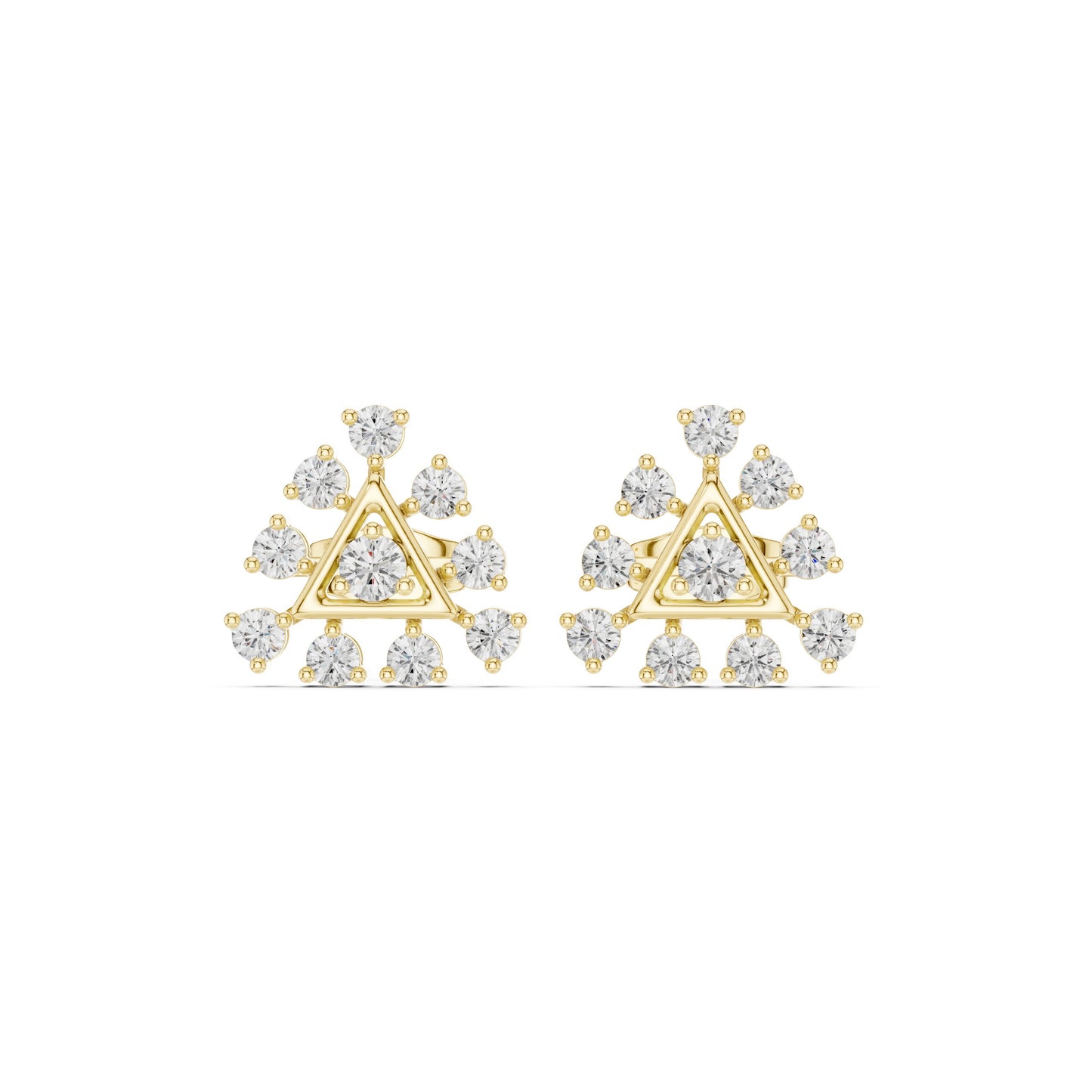 Mixed Shape Lab Grown Diamond Climber Earrings