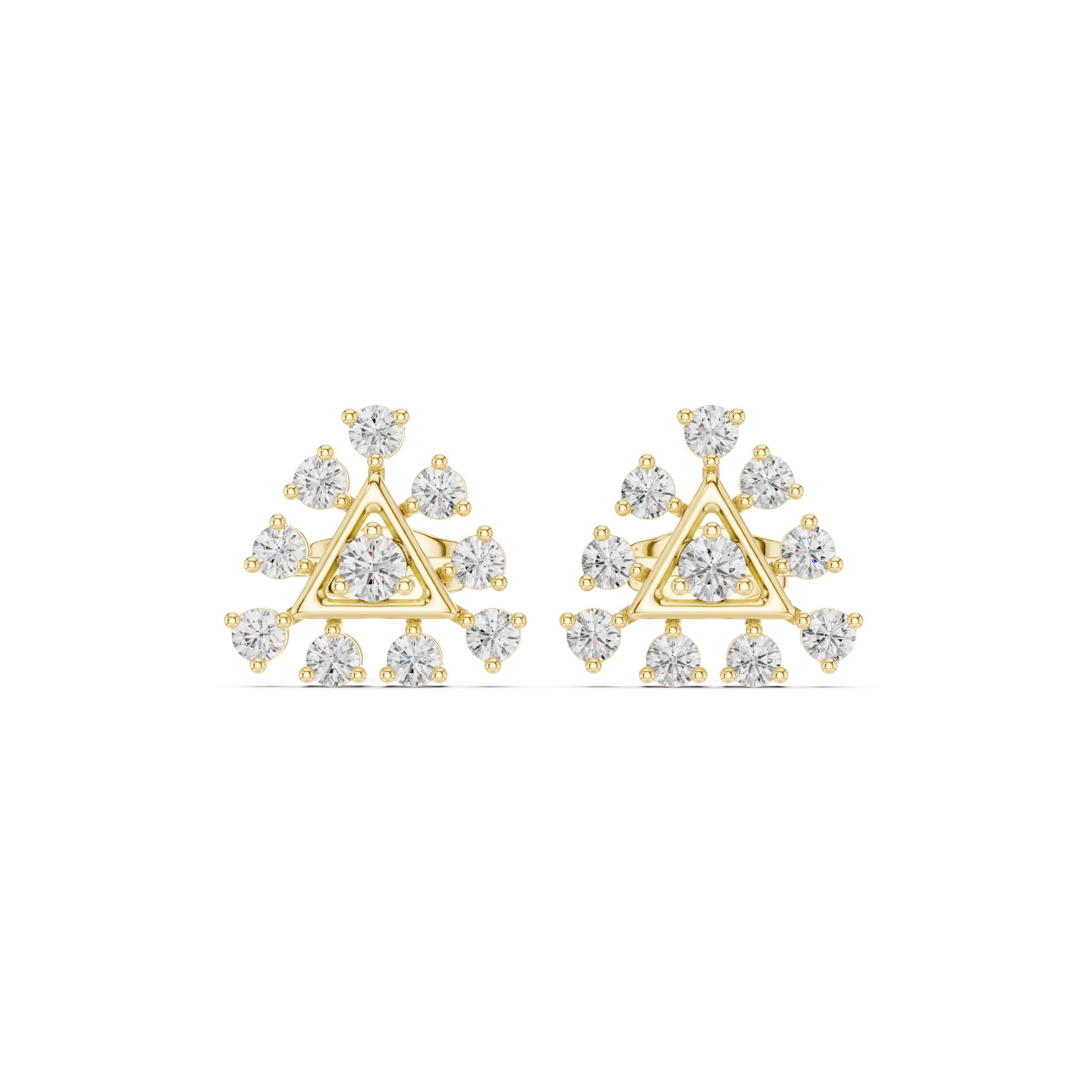 Mixed Shape Lab Grown Diamond Climber Earrings