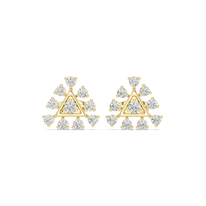 Mixed Shape Lab Grown Diamond Climber Earrings