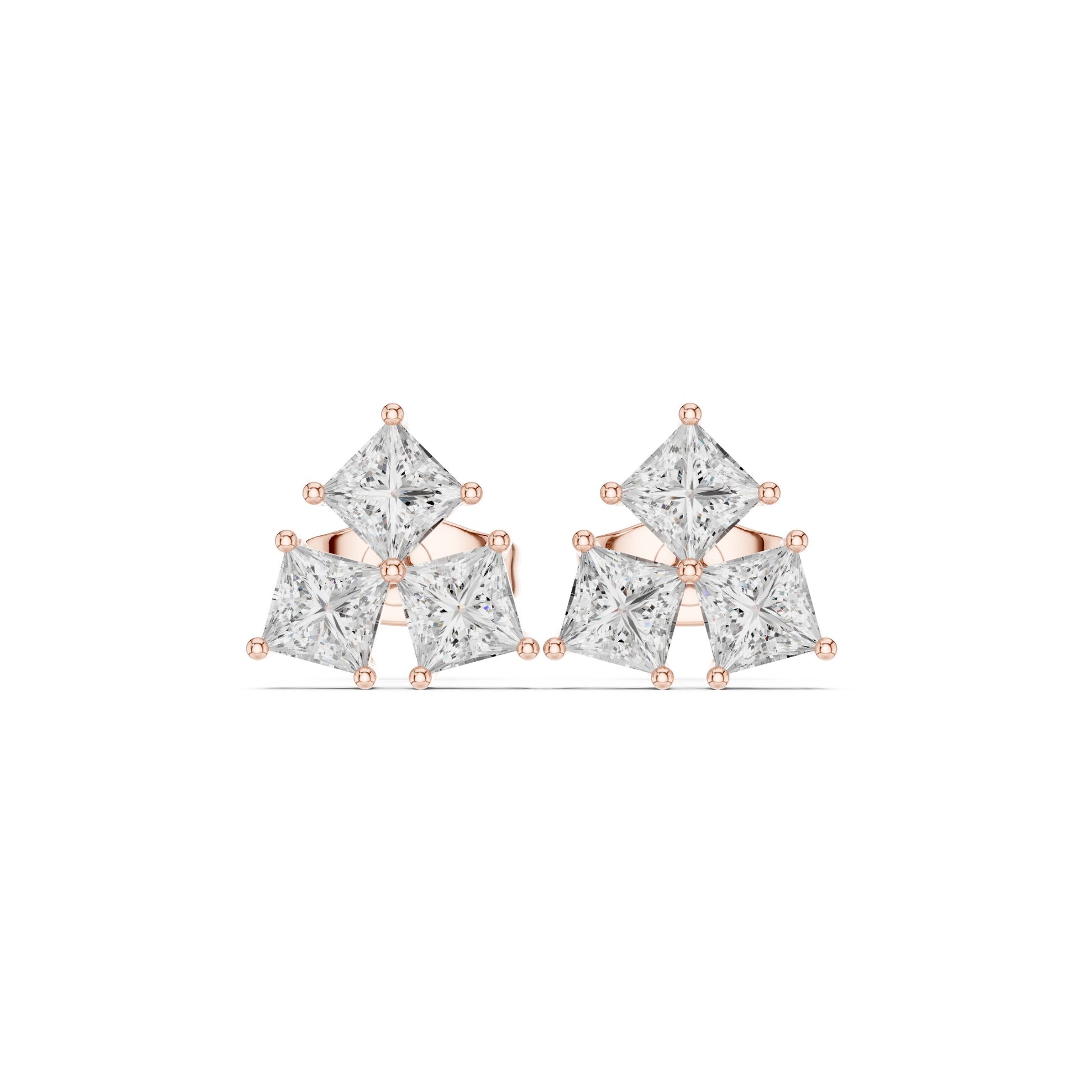 Princess Stud Lab Grown Diamond Earrings