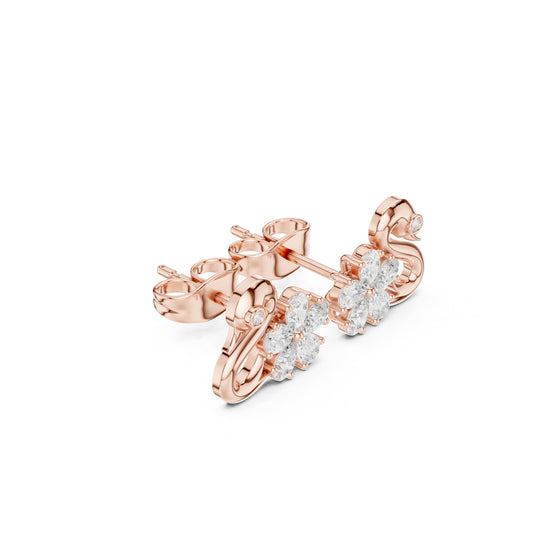 Round Climber Lab Grown Diamond Earrings