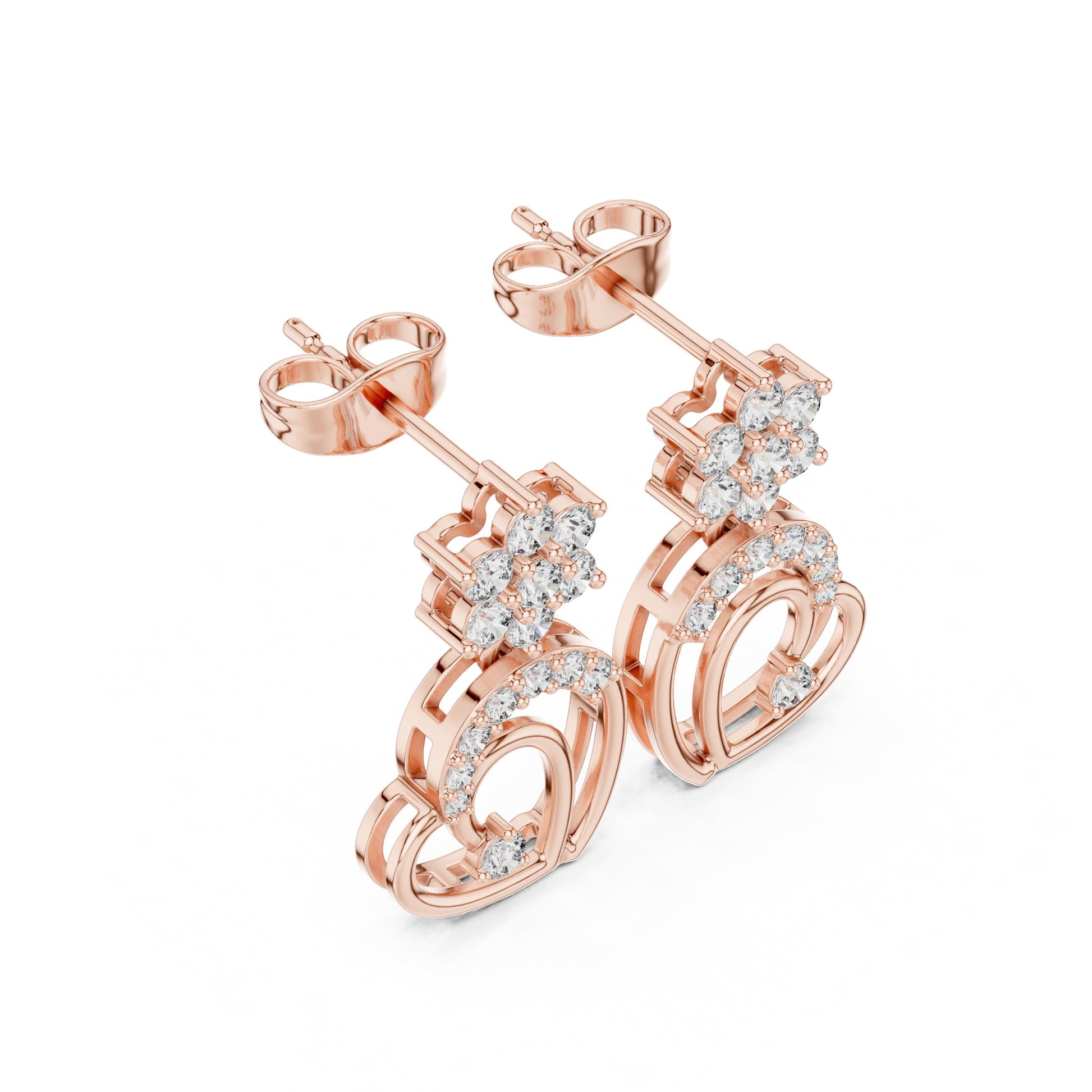 Round Jacket Lab Grown Diamond Earrings