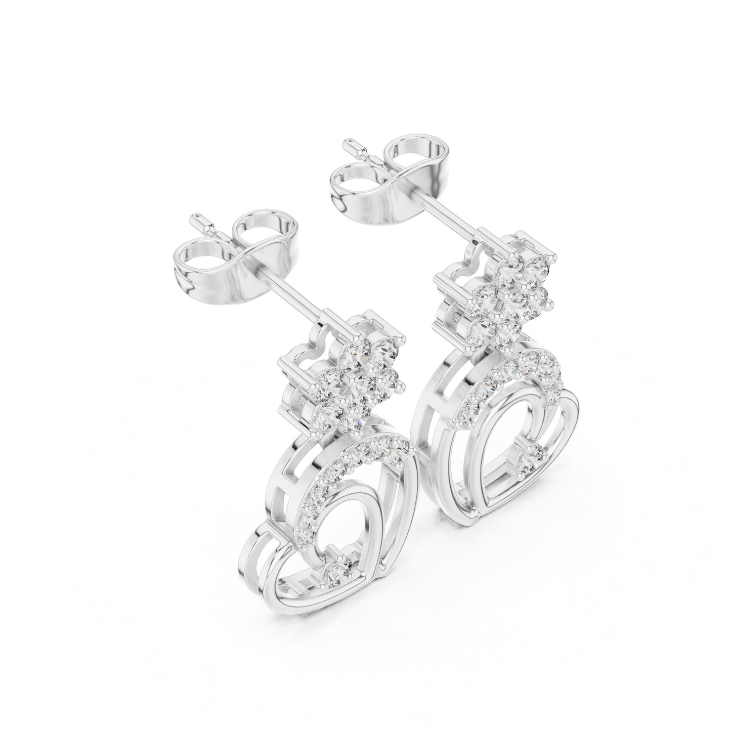 Round Jacket Lab Grown Diamond Earrings