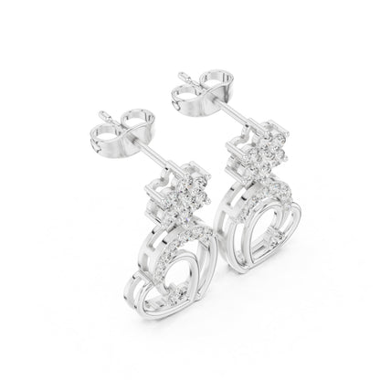 Round Jacket Lab Grown Diamond Earrings