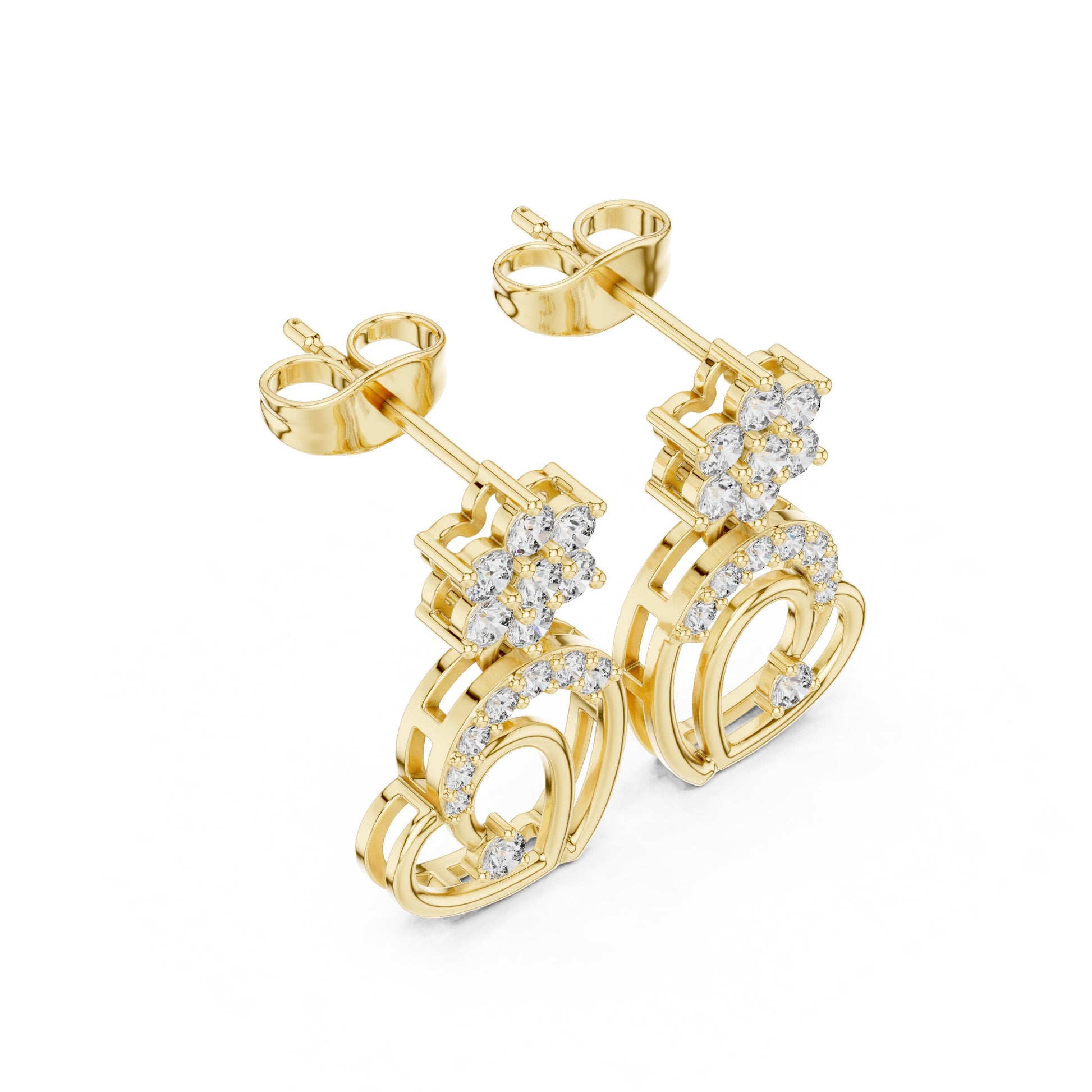 Round Jacket Lab Grown Diamond Earrings