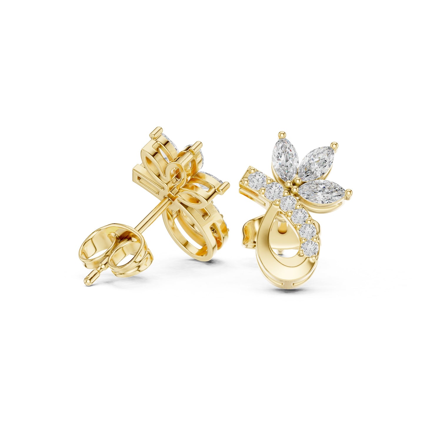 Mixed Shape Lab Grown Diamond Stud Earrings