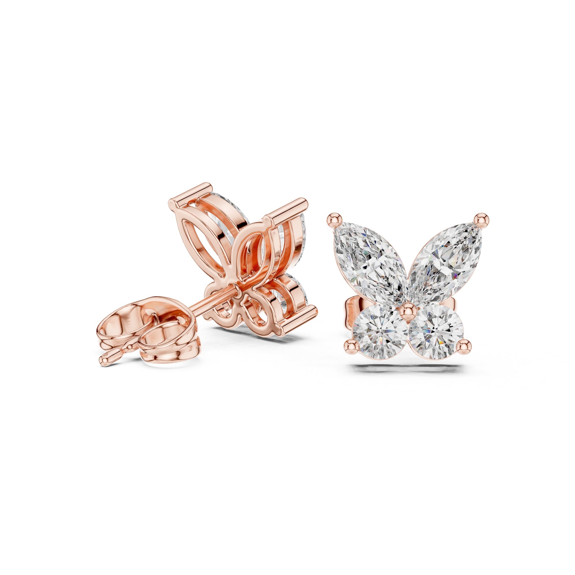 Mixed Shape Lab Grown Diamond Cluster Earrings