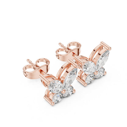 Mixed Shape Lab Grown Diamond Cluster Earrings
