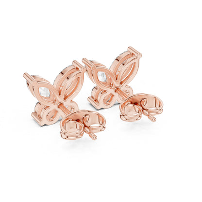 Mixed Shape Lab Grown Diamond Cluster Earrings