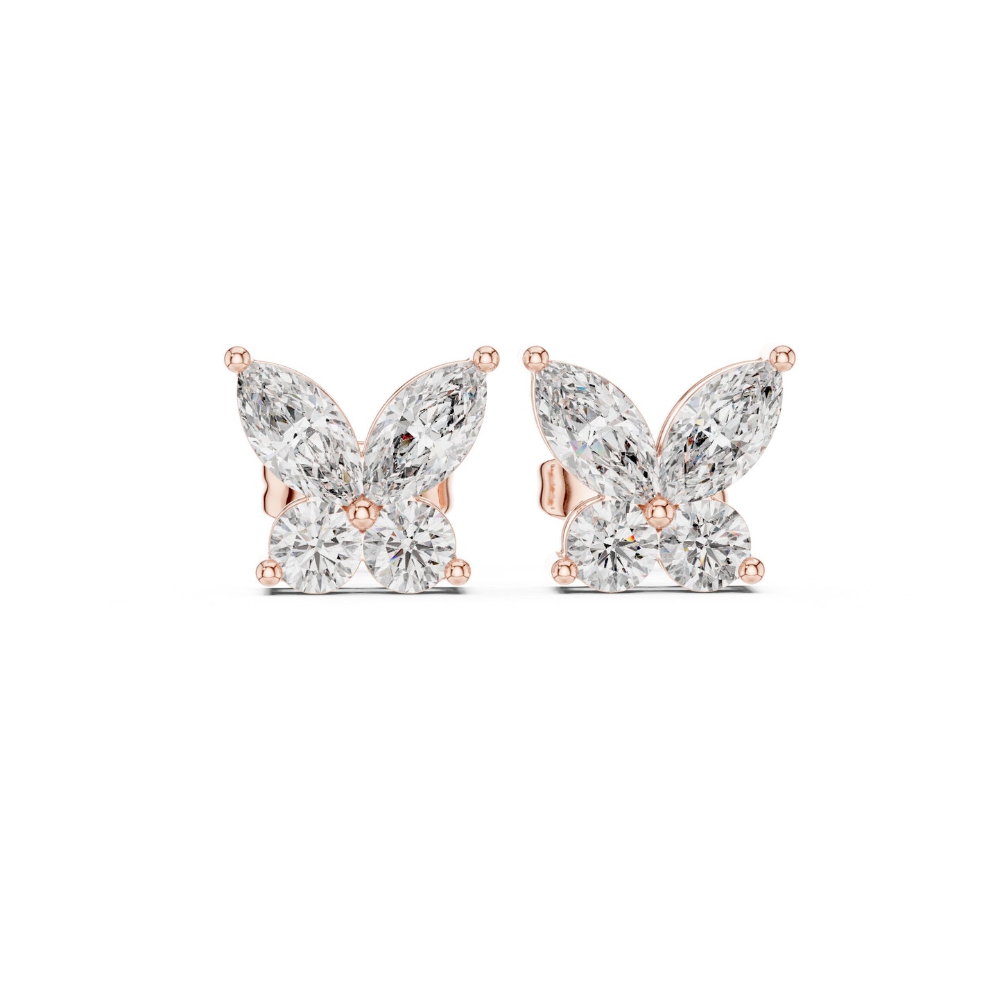 Mixed Shape Lab Grown Diamond Cluster Earrings