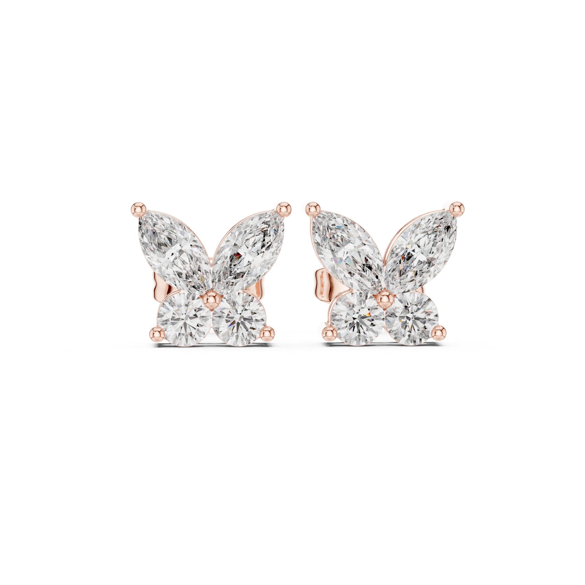 Mixed Shape Lab Grown Diamond Cluster Earrings