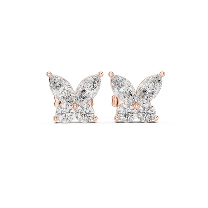 Mixed Shape Lab Grown Diamond Cluster Earrings