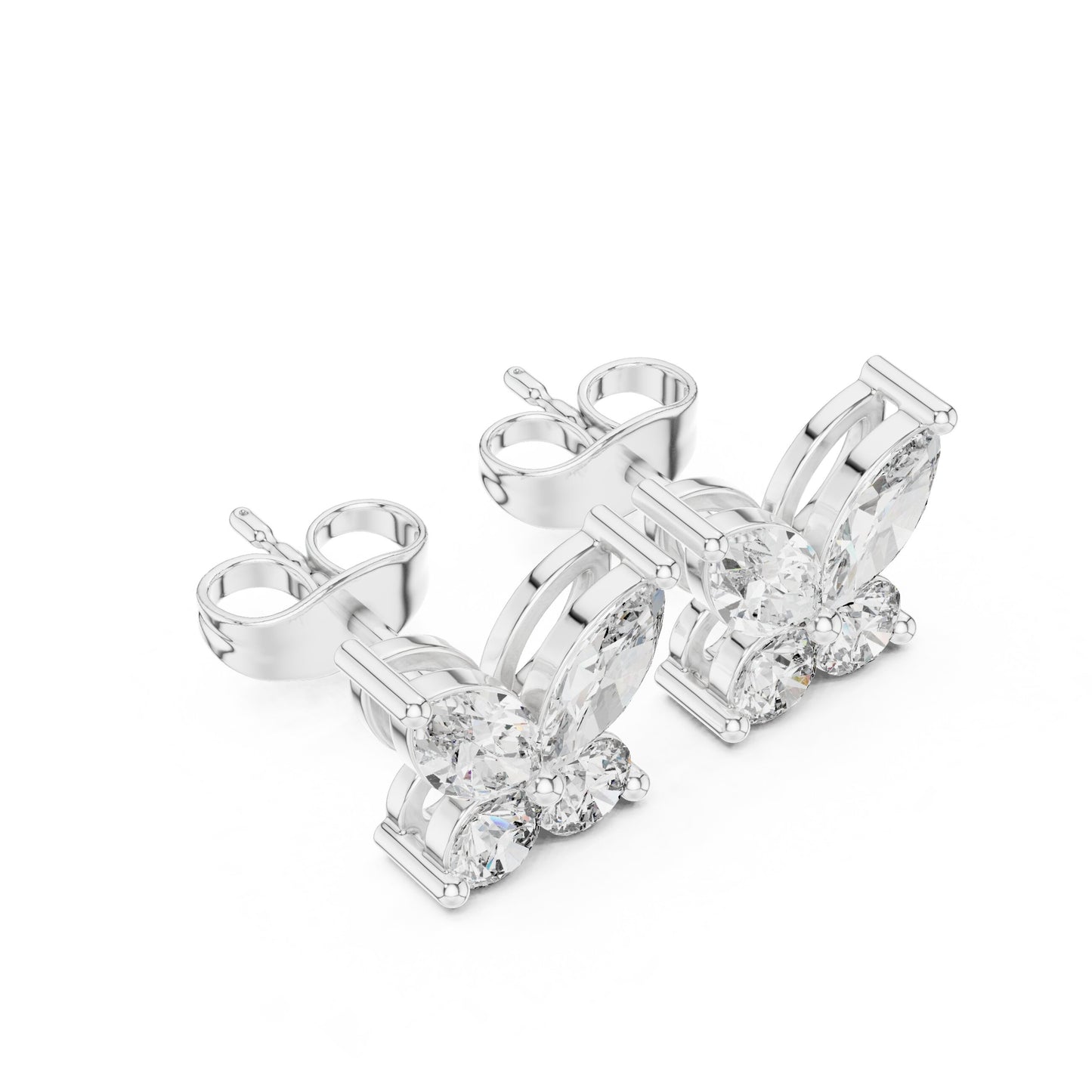 Mixed Shape Lab Grown Diamond Cluster Earrings