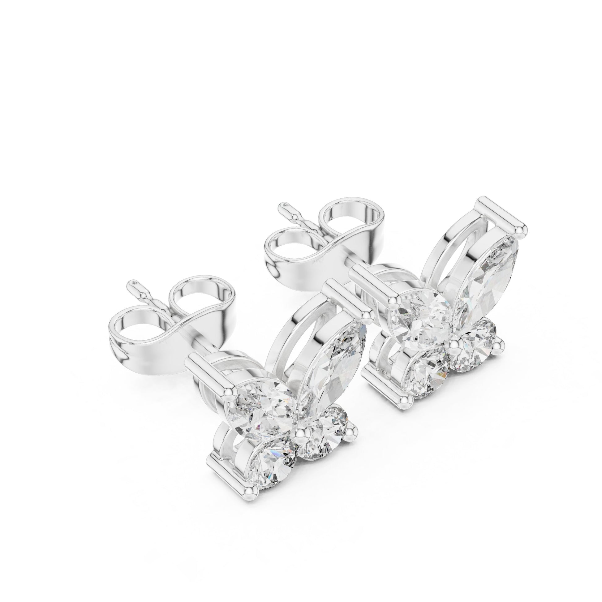 Mixed Shape Lab Grown Diamond Cluster Earrings