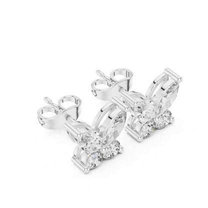 Mixed Shape Lab Grown Diamond Cluster Earrings