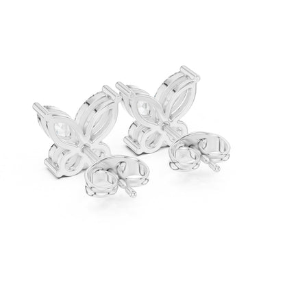 Mixed Shape Lab Grown Diamond Cluster Earrings
