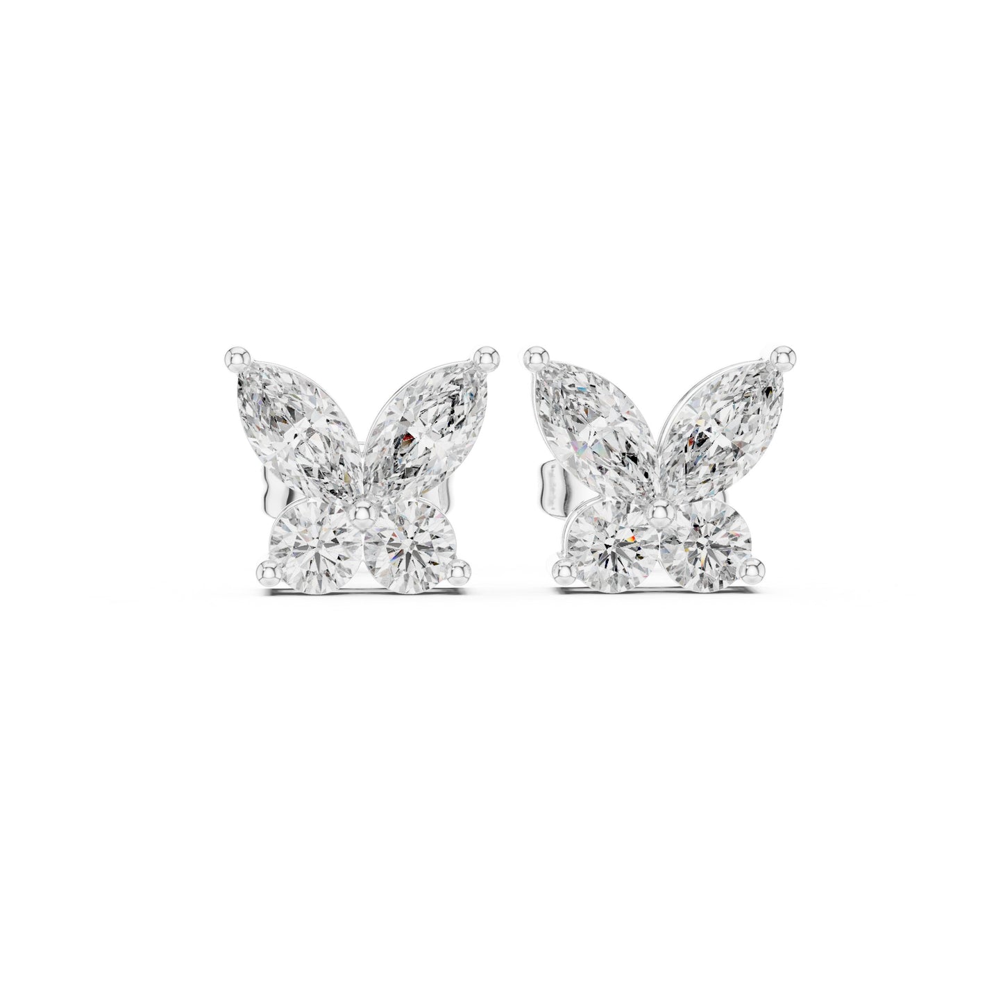 Mixed Shape Lab Grown Diamond Cluster Earrings