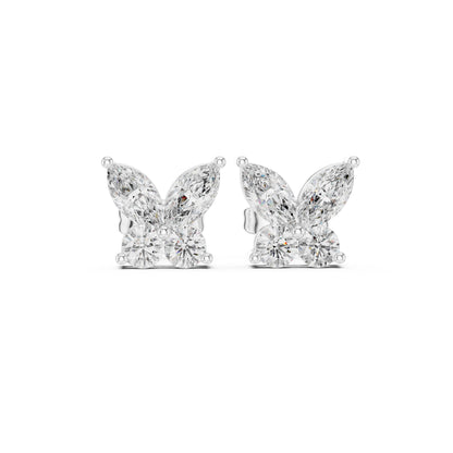 Mixed Shape Lab Grown Diamond Cluster Earrings