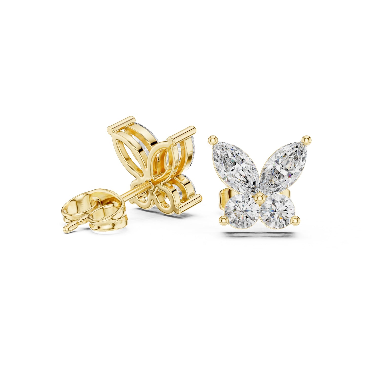 Mixed Shape Lab Grown Diamond Cluster Earrings