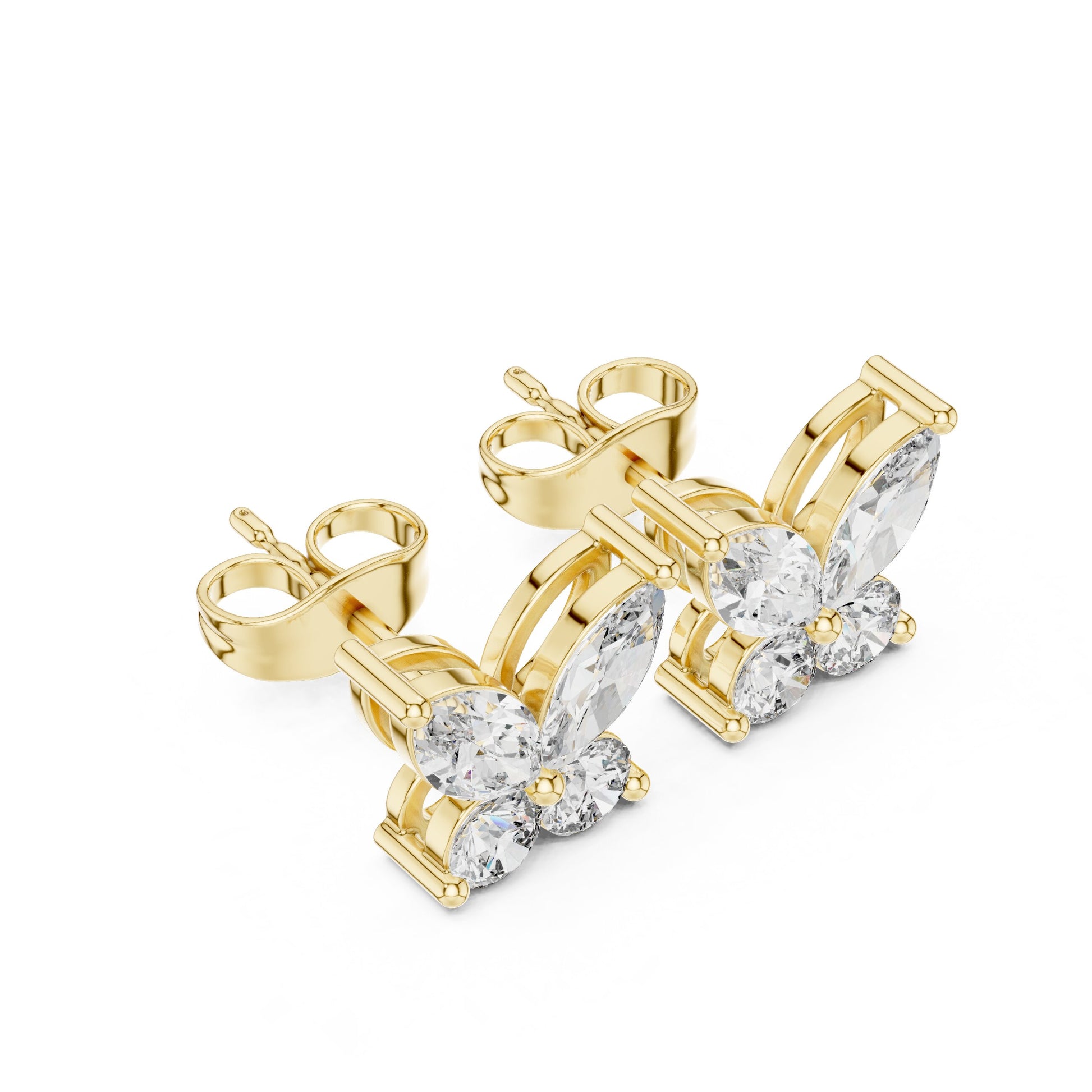 Mixed Shape Lab Grown Diamond Cluster Earrings