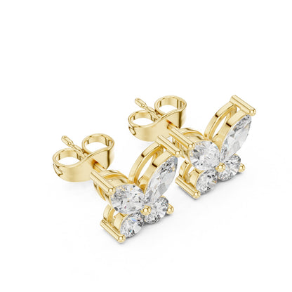 Mixed Shape Lab Grown Diamond Cluster Earrings