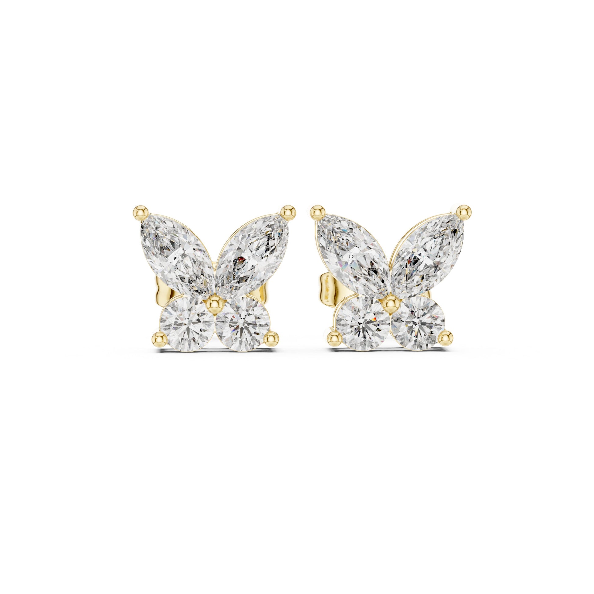 Mixed Shape Lab Grown Diamond Cluster Earrings