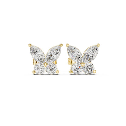 Mixed Shape Lab Grown Diamond Cluster Earrings