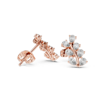 Round Cluster Lab Grown Diamond Earrings