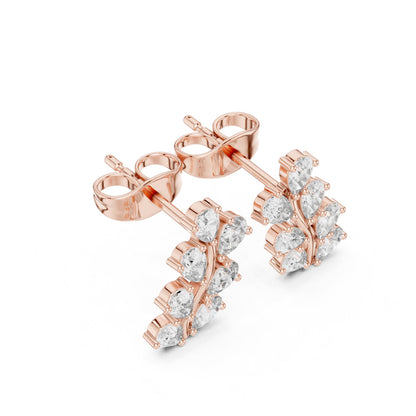 Round Cluster Lab Grown Diamond Earrings