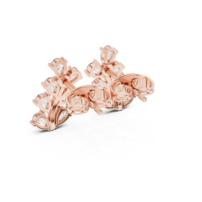 Round Cluster Lab Grown Diamond Earrings