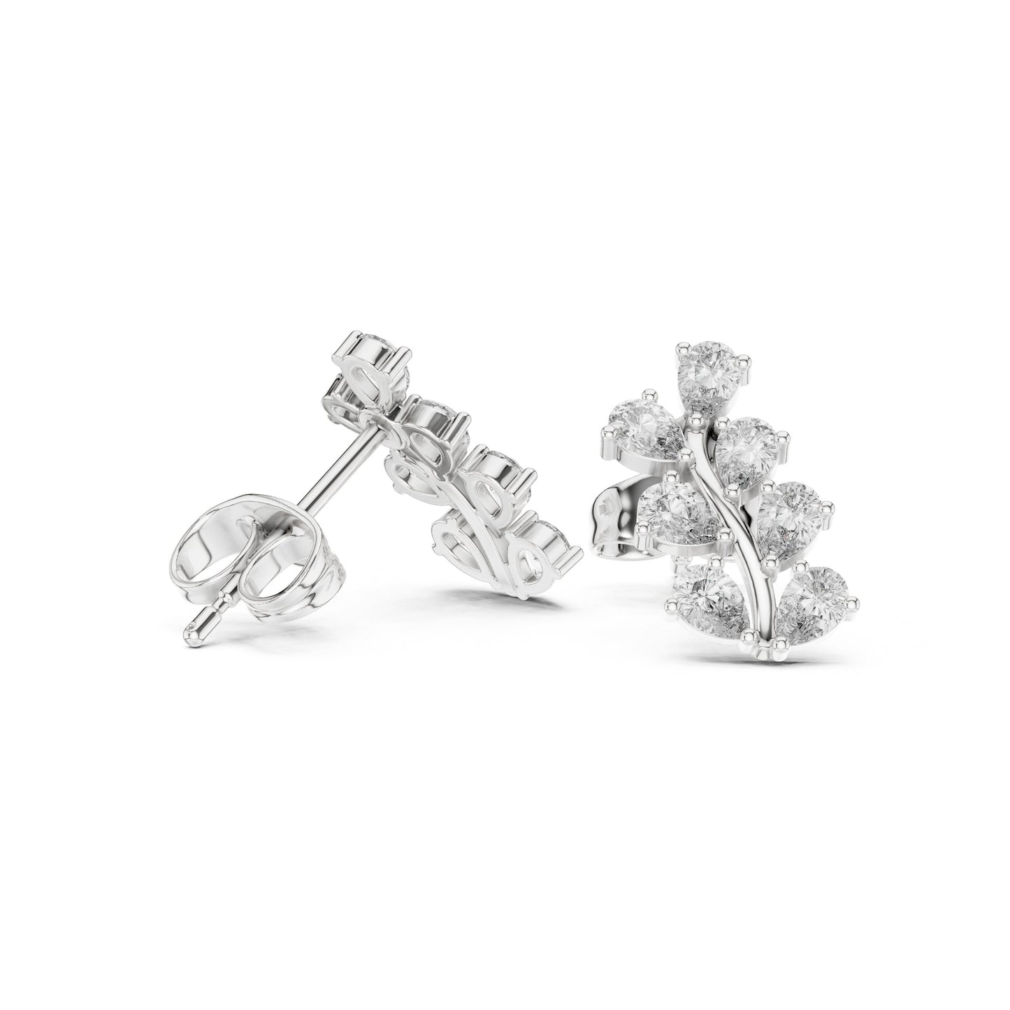 Round Cluster Lab Grown Diamond Earrings