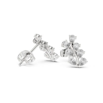 Round Cluster Lab Grown Diamond Earrings