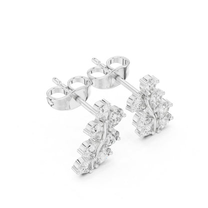 Round Cluster Lab Grown Diamond Earrings