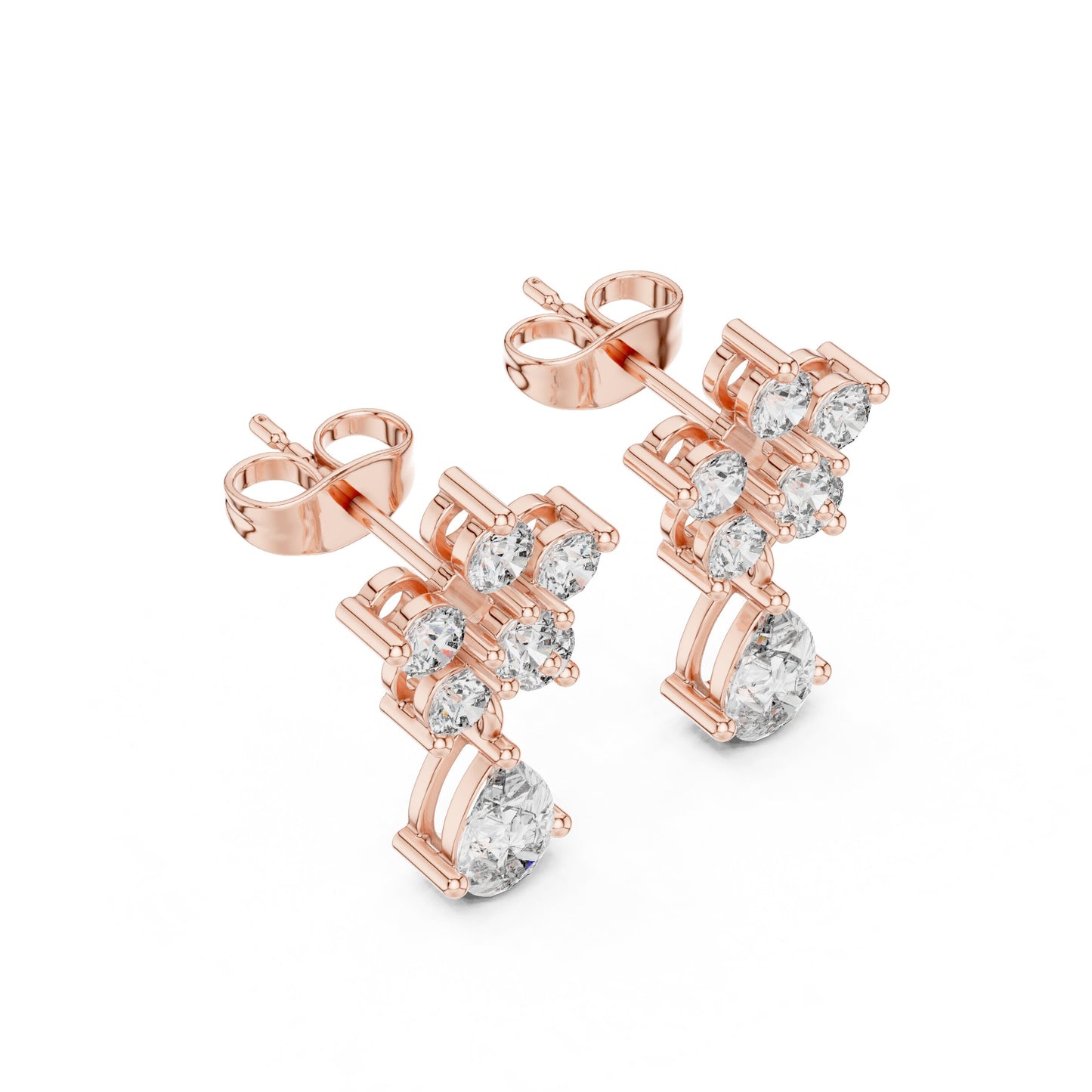 Round Cluster Lab Grown Diamond Earrings