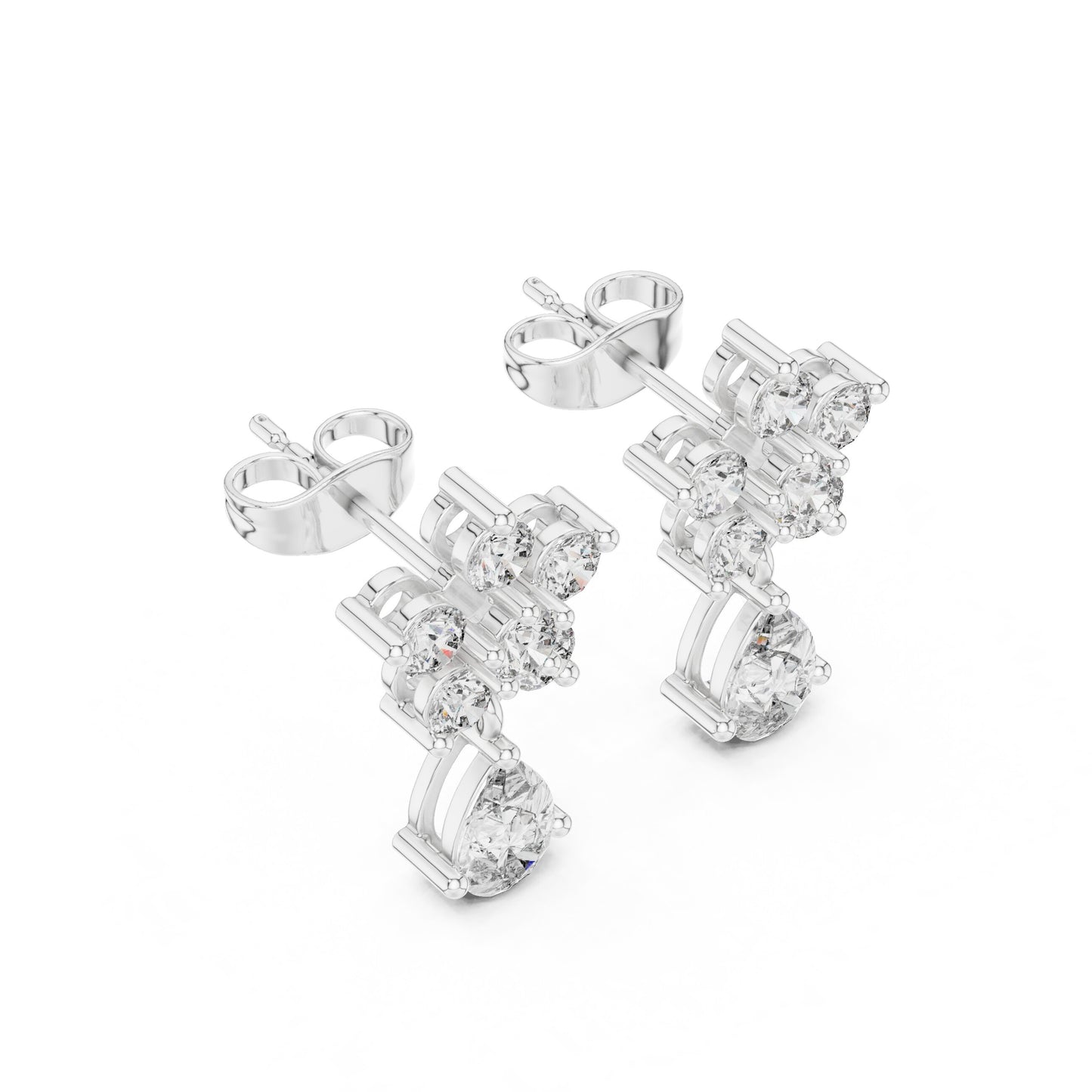 Round Cluster Lab Grown Diamond Earrings
