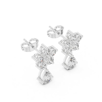 Round Cluster Lab Grown Diamond Earrings