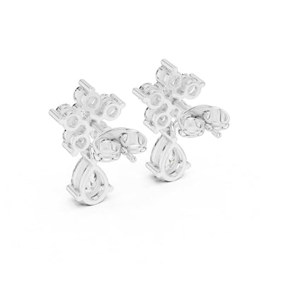 Round Cluster Lab Grown Diamond Earrings