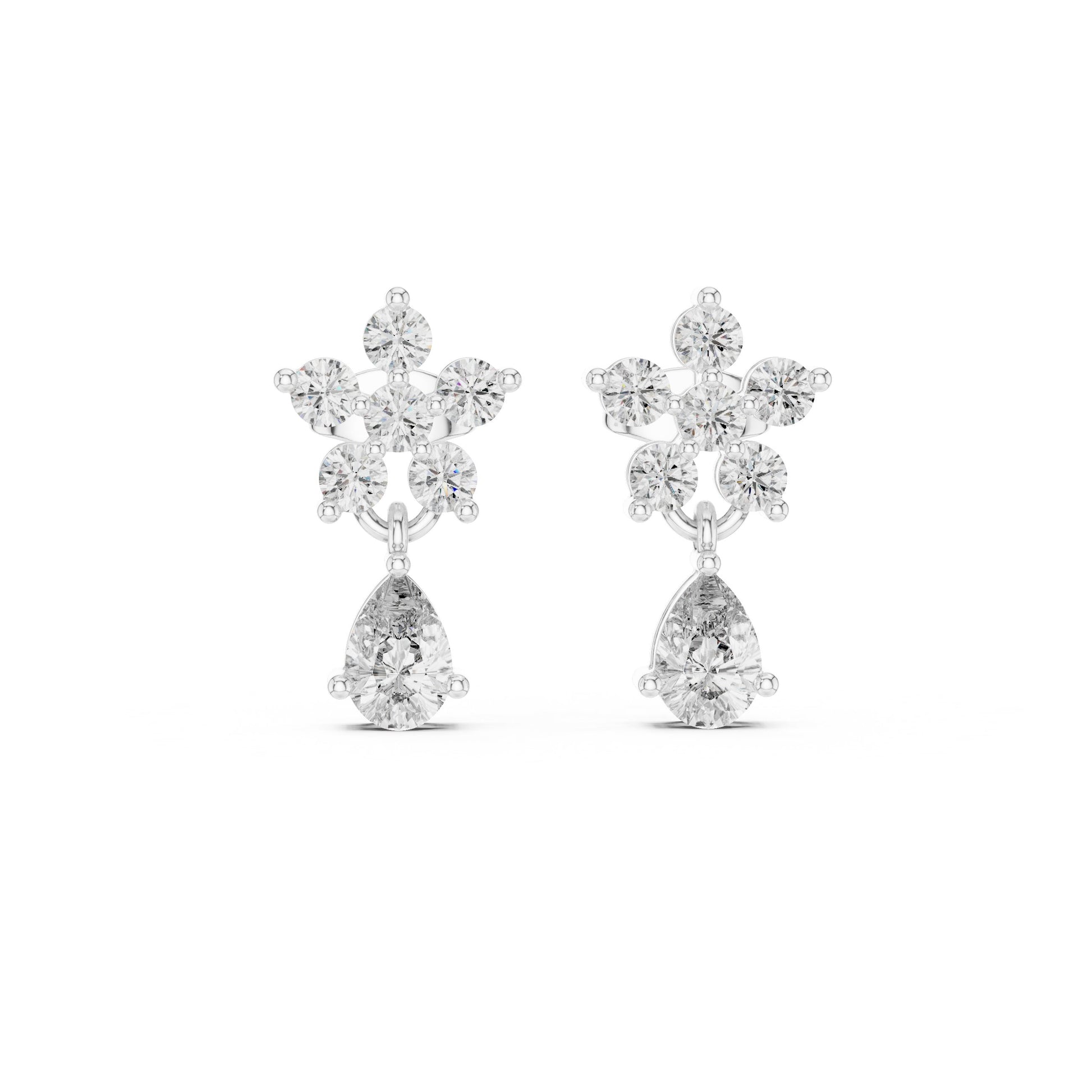 Round Cluster Lab Grown Diamond Earrings
