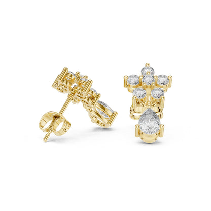 Round Cluster Lab Grown Diamond Earrings