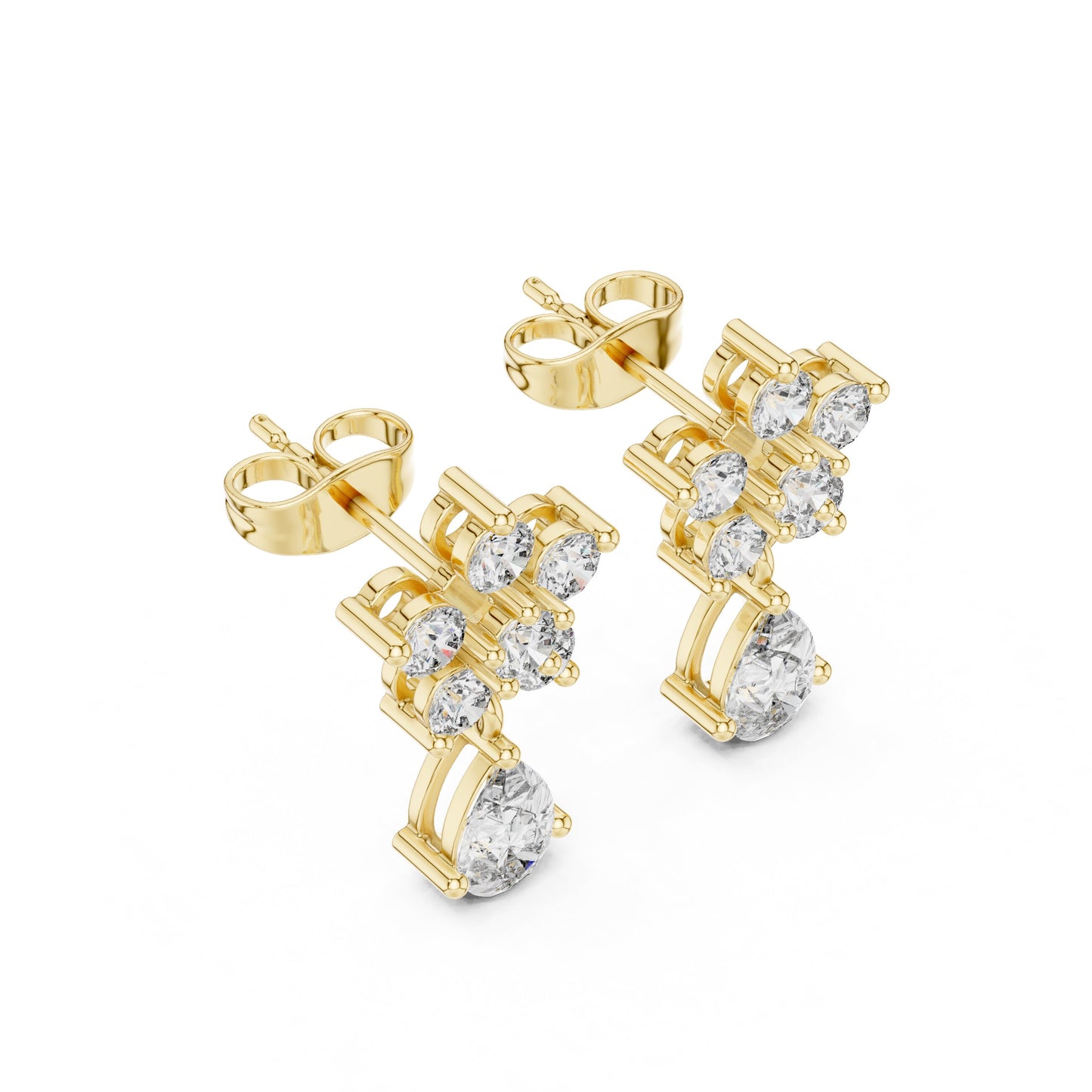Round Cluster Lab Grown Diamond Earrings