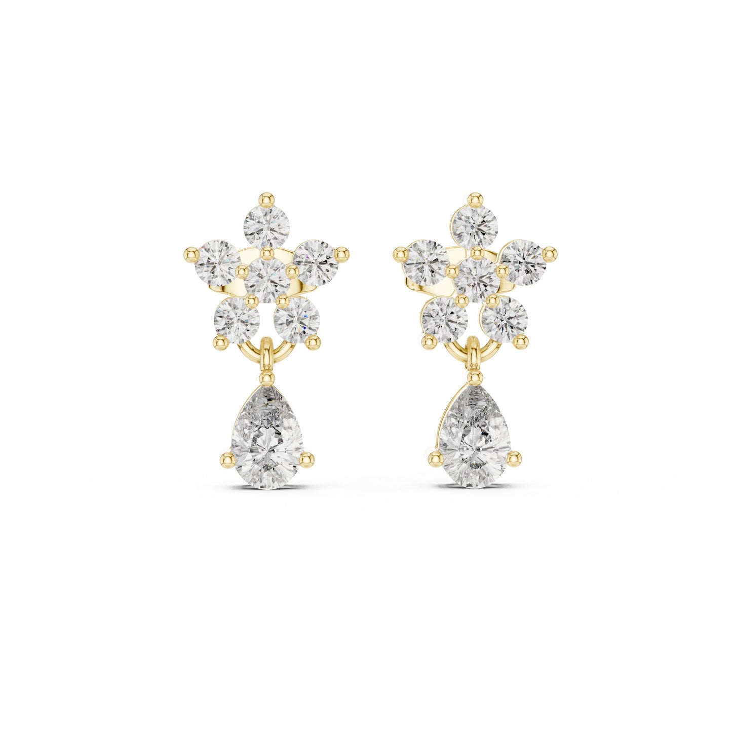 Round Cluster Lab Grown Diamond Earrings