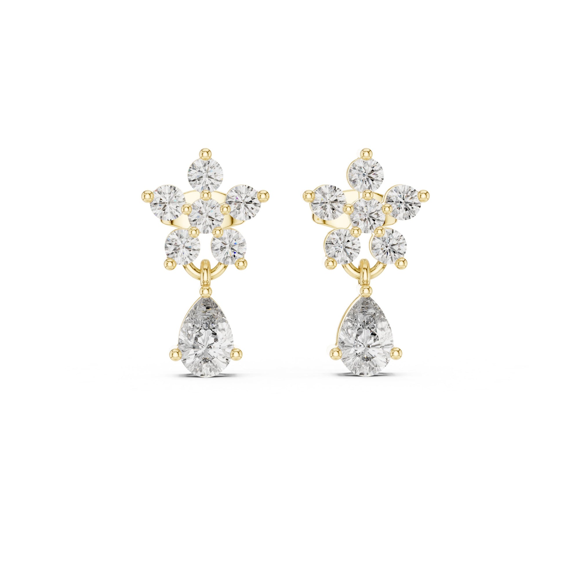 Round Cluster Lab Grown Diamond Earrings