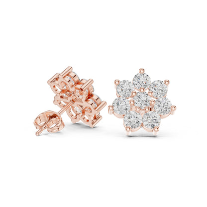 Round Cluster Lab Grown Diamond Earrings
