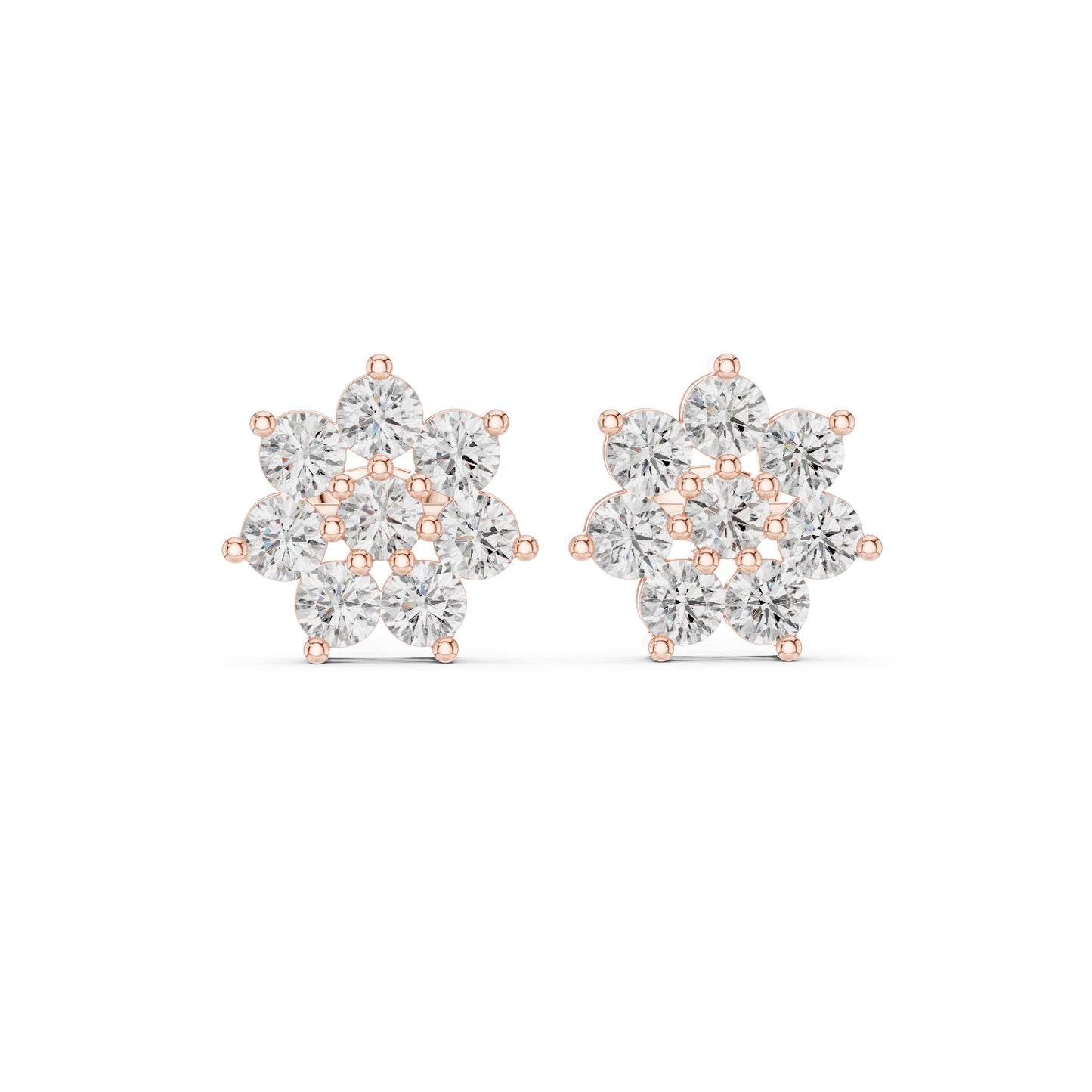 Round Cluster Lab Grown Diamond Earrings