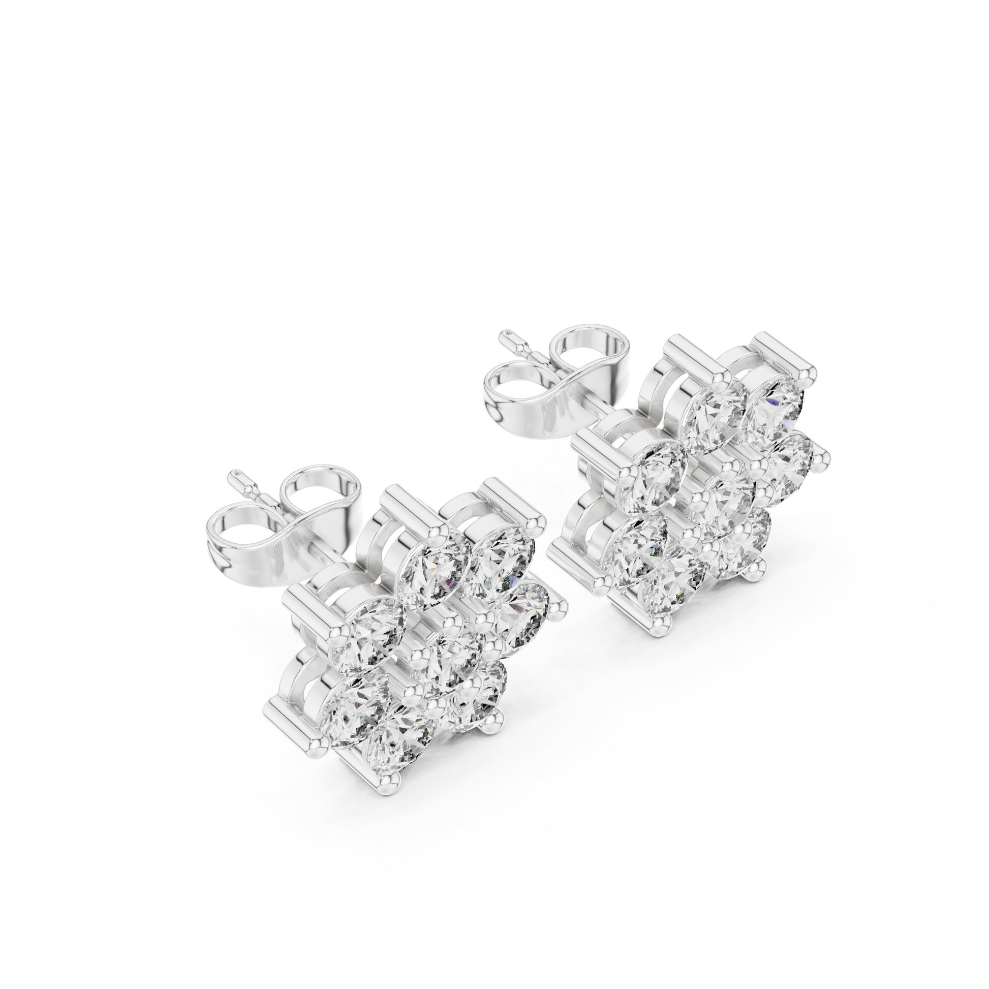 Round Cluster Lab Grown Diamond Earrings