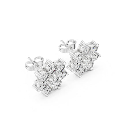 Round Cluster Lab Grown Diamond Earrings