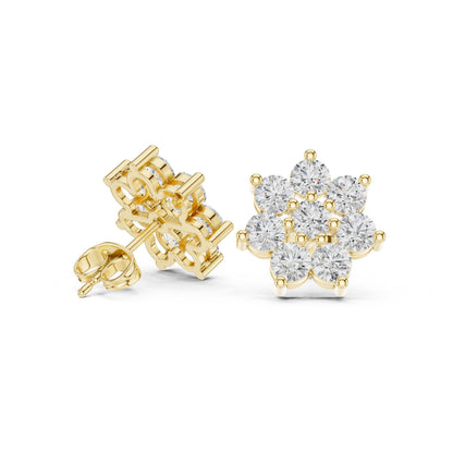 Round Cluster Lab Grown Diamond Earrings